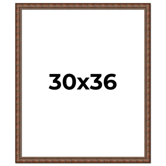 30x36 Dark Brown Bamboo Real Wood Picture Frame Width 1.5 inches | Interior Frame Depth 0.5 inches