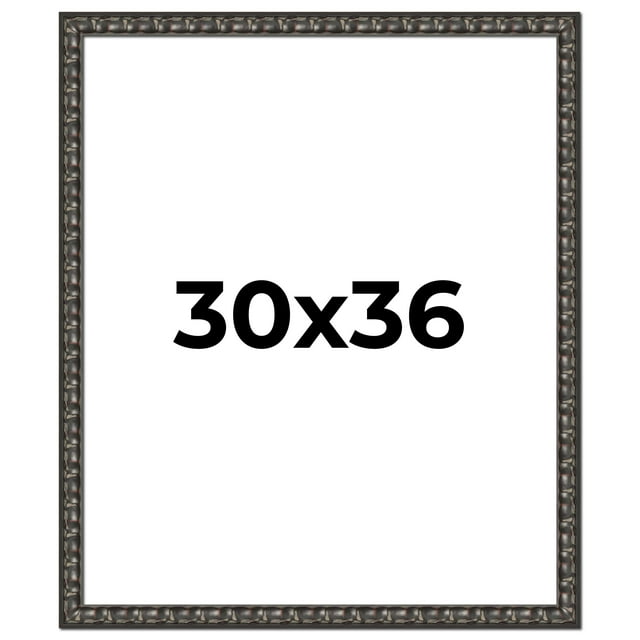 30x36 Frame Black-Brown Medieval Solid Wood Picture Frame | 1.5 Inch Moulding Width | Gotham