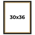 thumbnail image 1 of 30x36 Frame Gold Real Wood Picture Frame Width 2.25 Inches | Interior Frame Depth 0.5 Inches |, 1 of 8