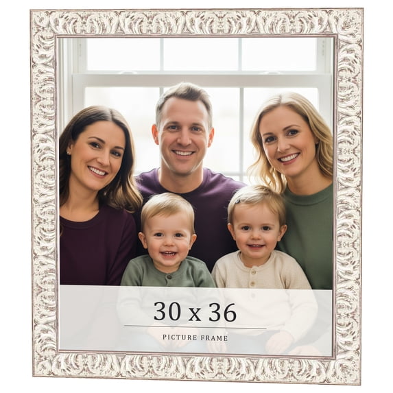 30x36 Frame White Real Wood Picture Frame Width 1.5 inches | Interior Frame Depth 0.5 inches |