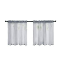 30x36 Inch Tier Curtains Pair Semi-Sheer for Kitchen and Bathroom with Decorative Edge