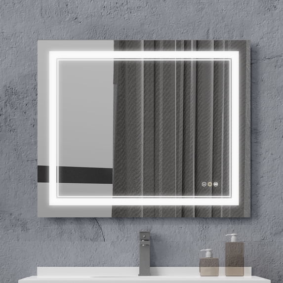 30x36 inch Anti Fog LED Mirror for Bathroom with Lights, Smart Touch Button, Memory, Wall Switch