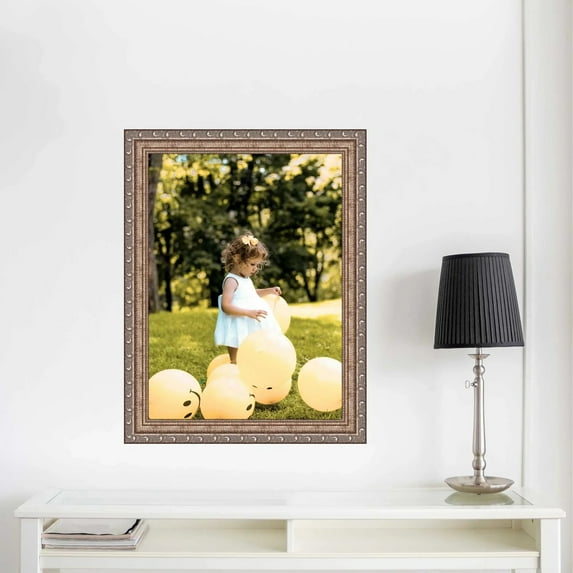 Traditional 30x37 Black Picture Frame Beaded Antique Vintage Classic