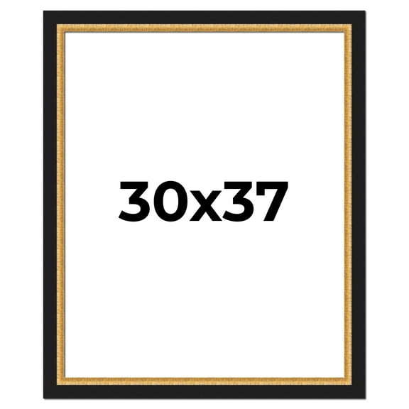 30x37 Frame Gold Real Wood Picture Frame Width 2.25 Inches | Interior Frame Depth 0.5 Inches |