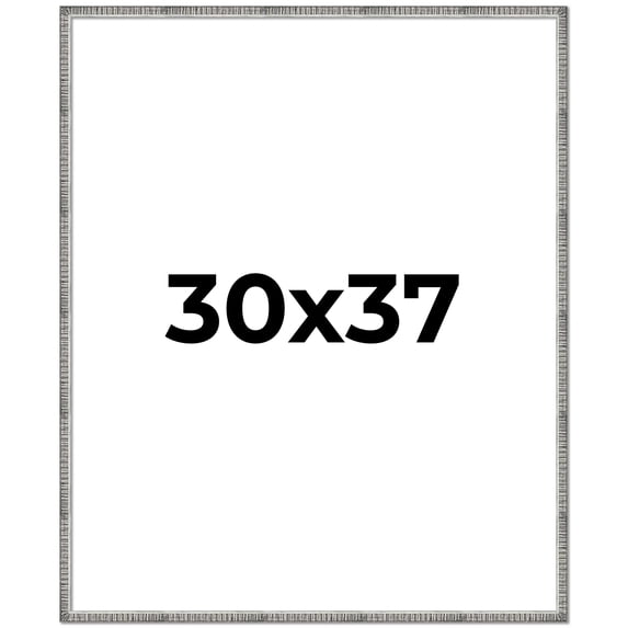 30x37 Frame Silver Picture Frame - Complete Modern Photo Frame Includes UV Acrylic Shatter Guard