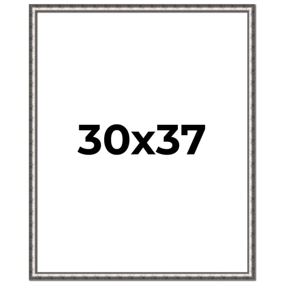30x37 Frame Silver Real Wood Picture Frame Width 1.125 Inches | Interior Frame Depth 0.5 Inches |