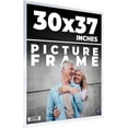 thumbnail image 1 of 30x37 Frame Silver Stainless Steel Solid Wood Picture Frame | 0.75 Inch Moulding Width | Includes, 1 of 8