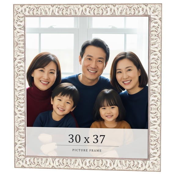 30x37 Frame White Real Wood Picture Frame Width 1.5 inches | Interior Frame Depth 0.5 inches |