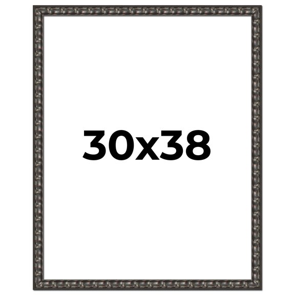 30x38 Frame Black-Brown Medieval Solid Wood Picture Frame | 1.5 Inch Moulding Width | Gotham