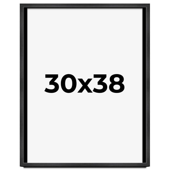 30x38 Frame Black Charcoal Grey Wood Textured Picture Frame | 0.75 Inch Moulding Width | Gunmetal