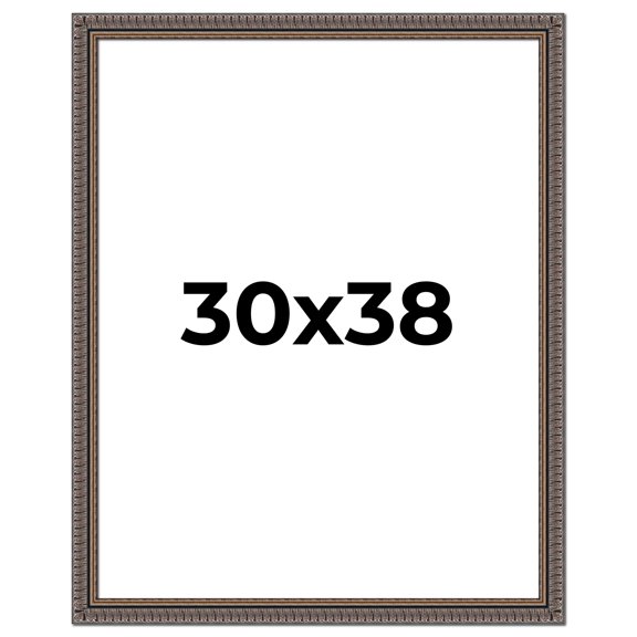 30x38 Frame Black Feather Payton Ornate Solid Wood Picture Frame Width 1.75 Inches | Interior Depth