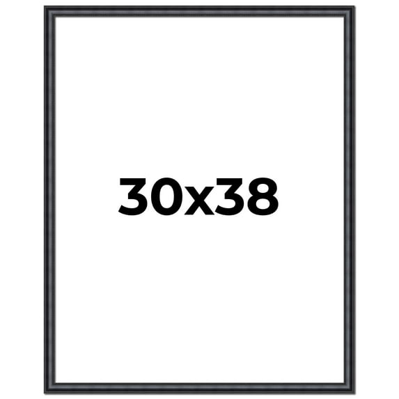 30x38 Frame Black Real Wood Picture Frame Width 1.25 inches | Interior Frame Depth 0.5 inches |