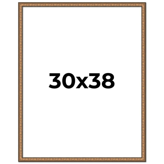 30x38 Frame Gold Real Wood Picture Frame Width 1.25 inches | Interior Frame Depth 0.5 inches |