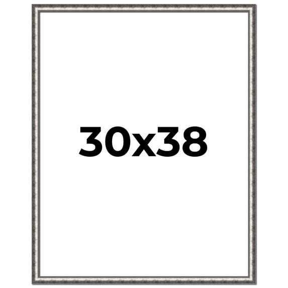 30x38 Frame Silver Real Wood Picture Frame Width 1.125 Inches | Interior Frame Depth 0.5 Inches |