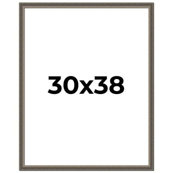 30x38 Frame Silver Real Wood Picture Frame Width 1.25 Inches | Interior Frame Depth 0.5 Inches |