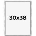thumbnail image 1 of 30x38 Frame Silver Whitewashed Wood Grain Solid Wood Shadow Box | 0.75 Inch Moulding Width | 0.75, 1 of 8