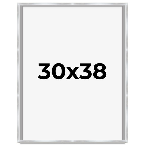 30x38 Frame Silver Whitewashed Wood Grain Solid Wood Shadow Box | 0.75 Inch Moulding Width | 0.75