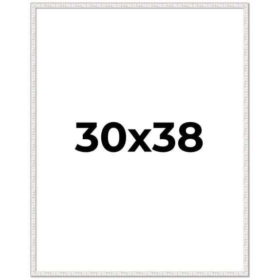 30x38 Frame White Real Wood Picture Frame Width 0.75 inches | Interior Frame Depth 0.5 inches |
