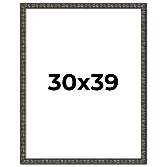 30x39 Frame Black-Brown Medieval Solid Wood Picture Frame | 1.5 Inch Moulding Width | Gotham