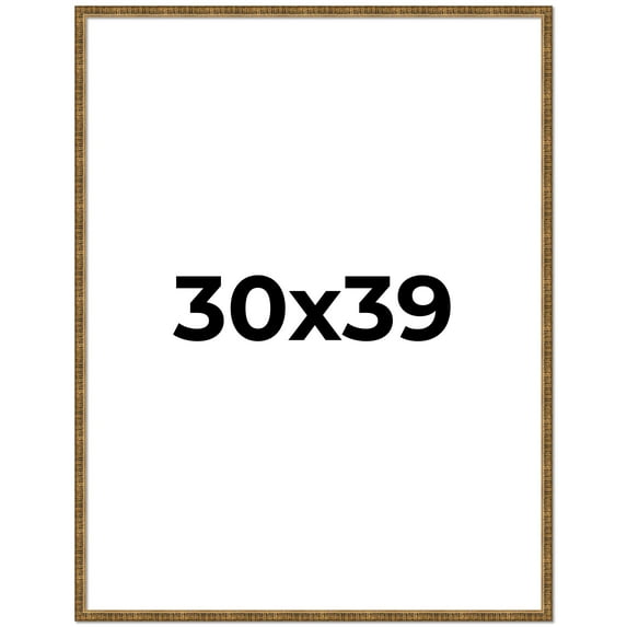30x39 Frame Gold Picture Frame - Complete Modern Photo Frame Includes UV Acrylic Shatter Guard
