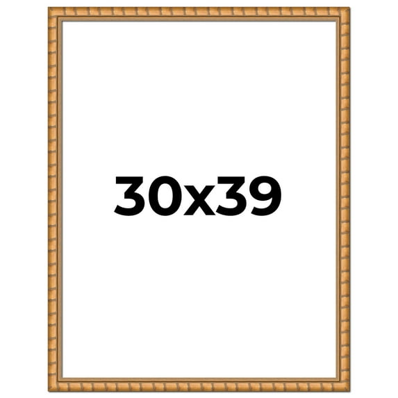 30x39 Frame Gold Real Wood Picture Frame Width 1.5 inches | Interior Frame Depth 0.5 inches |