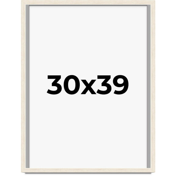 30x39 Shadow Box Frame White | 1.125 Inches Deep Real Wood Rustic Shadowbox Display Frame | UV