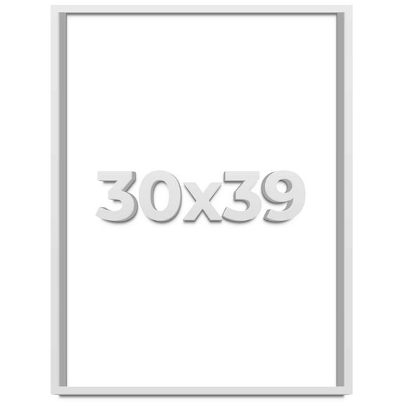30x39 Shadow Box Frame White | 1 Inches Deep Real Wood Contemporary Shadowbox Display Frame | UV