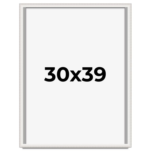 30x39 Shadow Box Silver Brushed Striped Display Frame | 1.625 Inches Deep | 1 Inch Moulding Width |