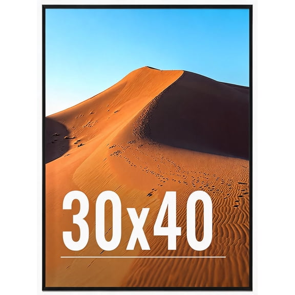 30x40 Black Picture Frame with HD Plexiglass for Wall Display