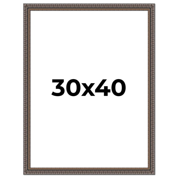30x40 Frame Black Feather Payton Ornate Solid Wood Picture Frame Width 1.75 Inches | Interior Depth