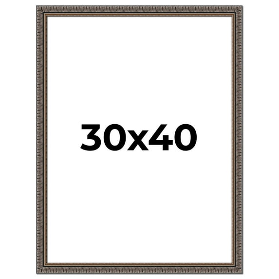 30x40 Frame Black Feather Payton Ornate Solid Wood Picture Frame Width 1.75 Inches | Interior Depth