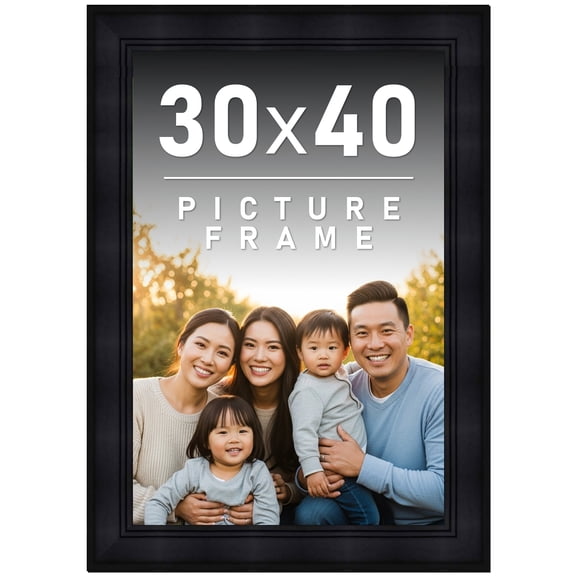 30x40 Frame Black Picture Frame - Complete Modern 30x40 Poster Frame Includes UV Acrylic Shatter