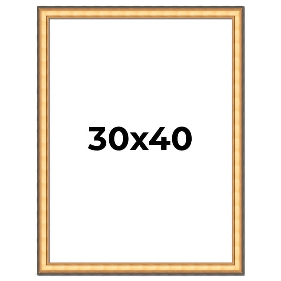 30x40 Frame Gold Plein Aire Solid Wood Picture Frame Width 2 Inches | Interior Frame Depth 0.5