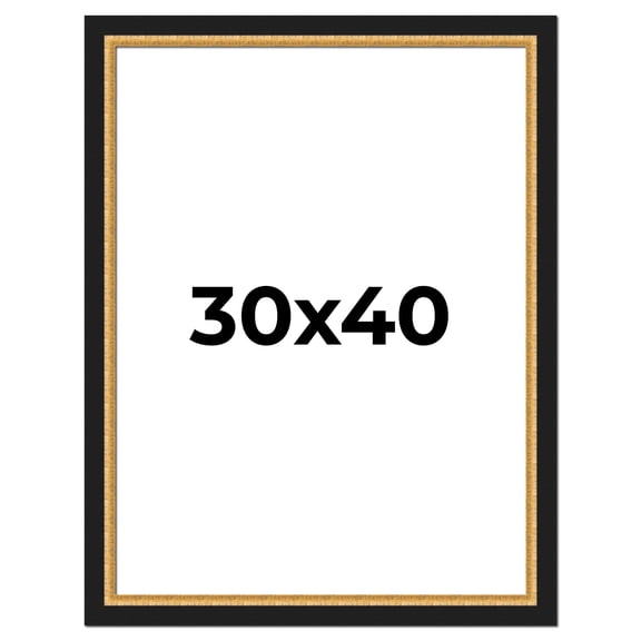 30x40 Frame Gold Real Wood Picture Frame Width 2.25 Inches | Interior Frame Depth 0.5 Inches |