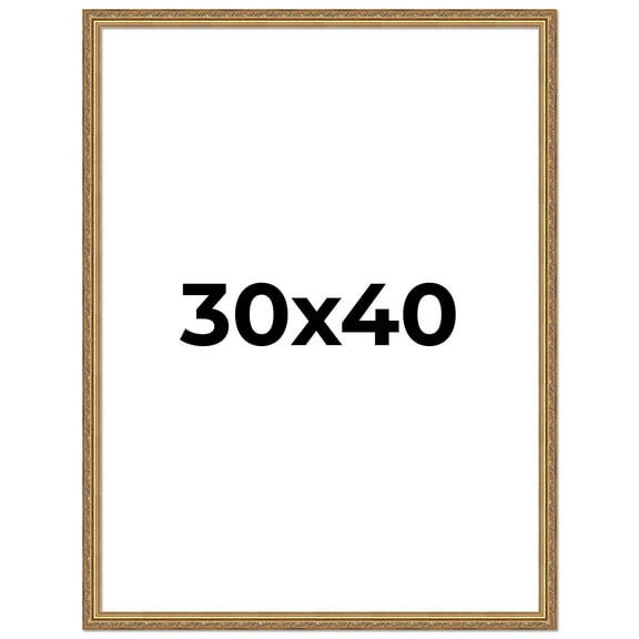 30x40 Frame Gold Solid Wood Picture Frame Width 1.25 Inches | Interior Frame Depth 0.375 Inches |