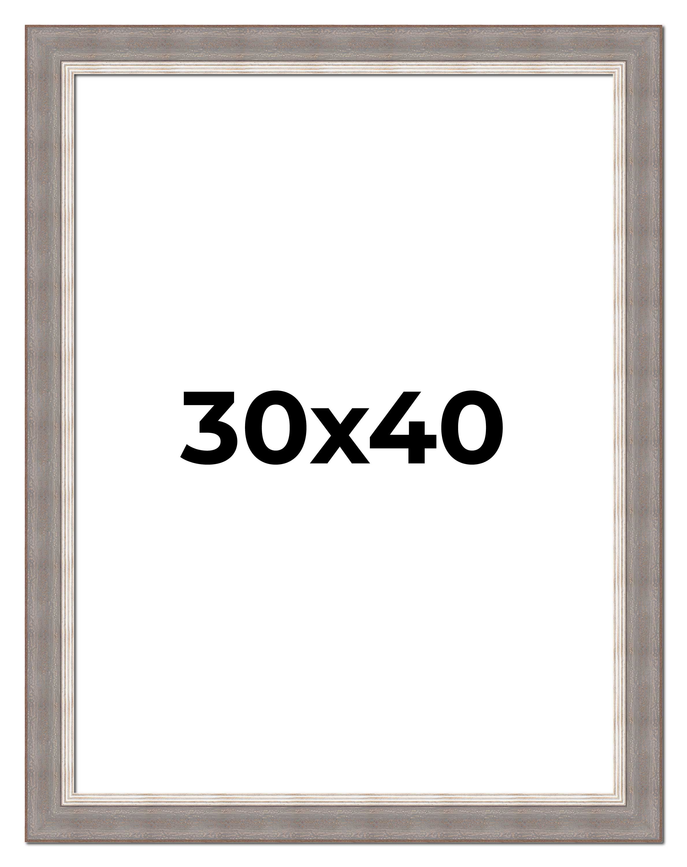 30x40 Frame Grey Real Wood Picture Frame Width 2.75 Inches
