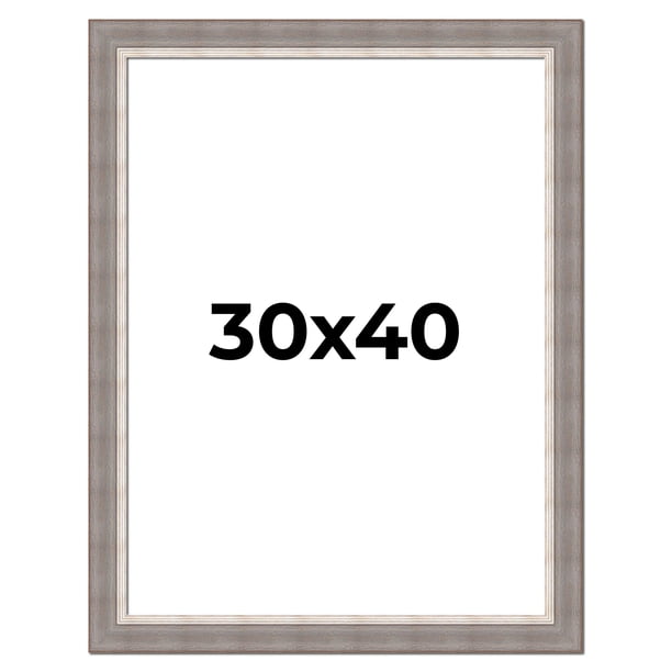 30x40 Frame Grey Real Wood Picture Frame Width 2.75 Inches