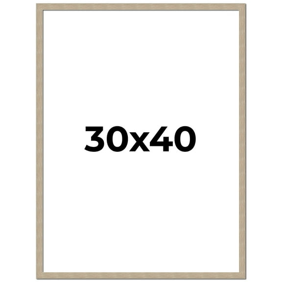 30x40 Frame Grey Solid Wood Picture Frame Width 1 Inches | Interior Frame Depth 0.5 Inches |
