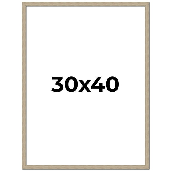 30x40 Frame Grey Solid Wood Picture Frame Width 1 Inches | Interior Frame Depth 0.5 Inches |