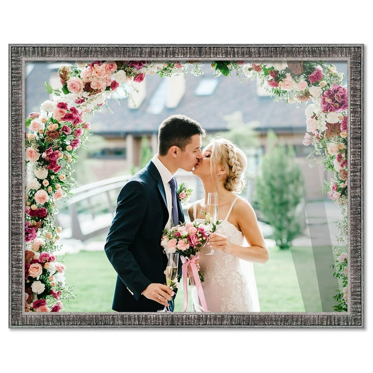 30x40 Frame Silver Picture Frame - Complete Modern 30x40 Poster Frame  Includes UV Acrylic Shatter
