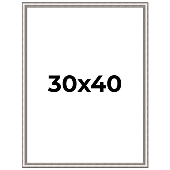 30x40 Frame Silver Real Wood Picture Frame Width 1.25 Inches | Interior Frame Depth 0.5 Inches |