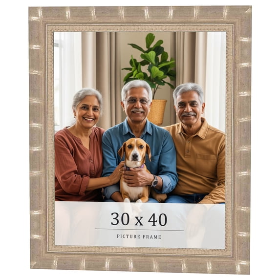 30x40 Frame Silver Real Wood Picture Frame Width 1.5 inches | Interior Frame Depth 0.5 inches |