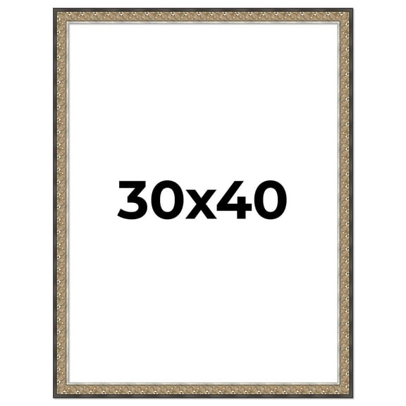 30x40 Frame Silver Real Wood Picture Frame Width 1.75 Inches | Interior Frame Depth 0.5 Inches |