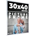 thumbnail image 1 of 30x40 Frame Silver Stainless Steel Solid Wood Picture Frame | 0.75 Inch Moulding Width | Includes, 1 of 8
