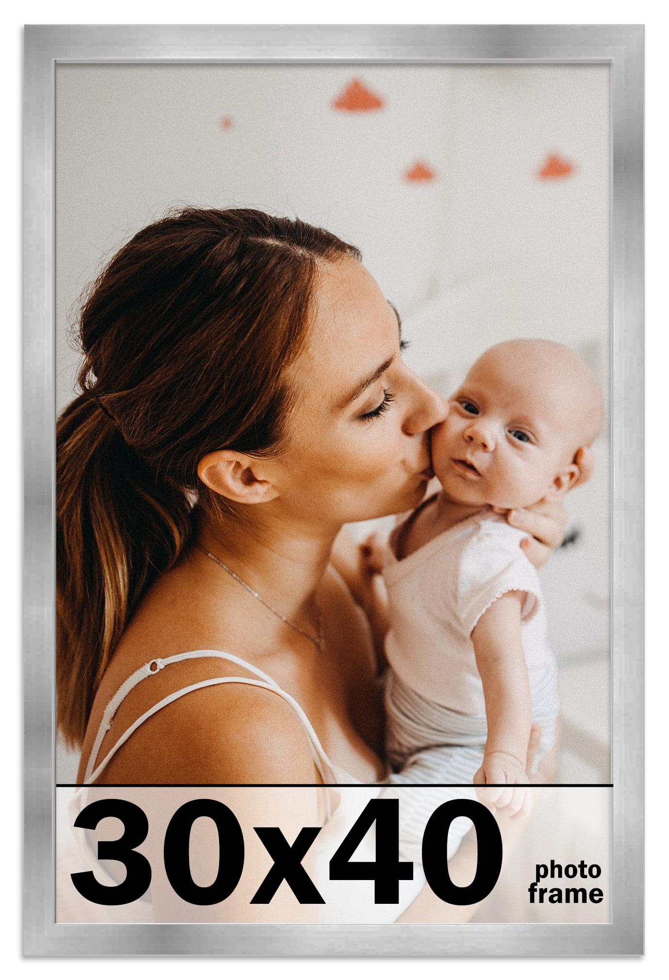 30x40 Frame Stainless Steel Silver Picture Frame - Modern 30x40 Poster  Frame Includes UV Acrylic