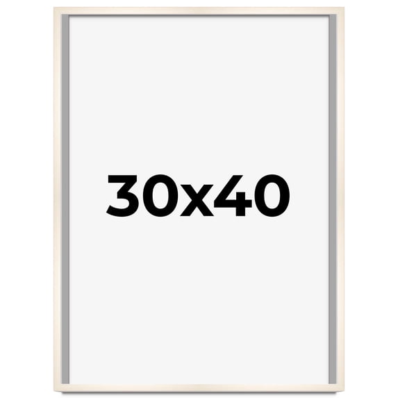 30x40 Frame White Wheat Solid Wood Picture Frame | Moulding Width 0.75 Inches | Interior Depth 0.5