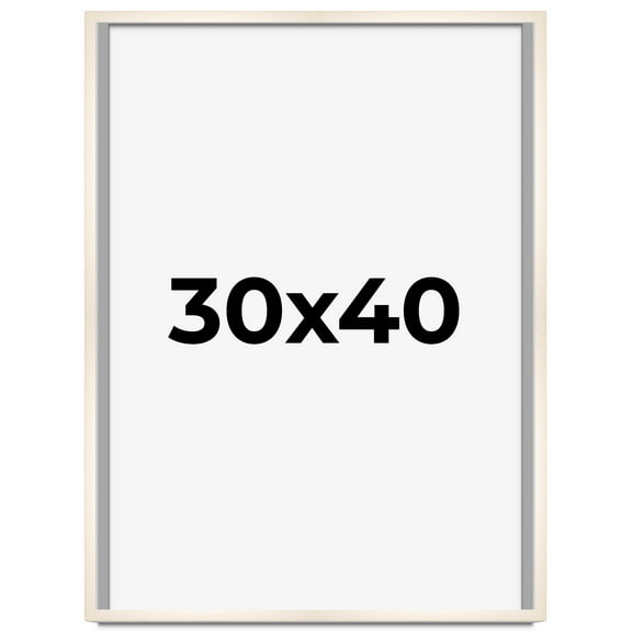 30x40 Frame White Wheat Solid Wood Picture Frame | Moulding Width 0.75 Inches | Interior Depth 0.5