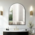 thumbnail image 1 of “30x40 Inch Silver Metal Framed Arched Wall Mirror - Modern Bathroom Vanity Mirror for Wall Decor”, 1 of 8