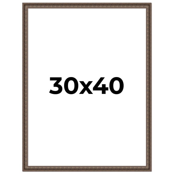 30x40 Ornate Brown Real Wood Picture Frame Width 1.5 Inches | Interior Frame Depth 0.5 Inches |