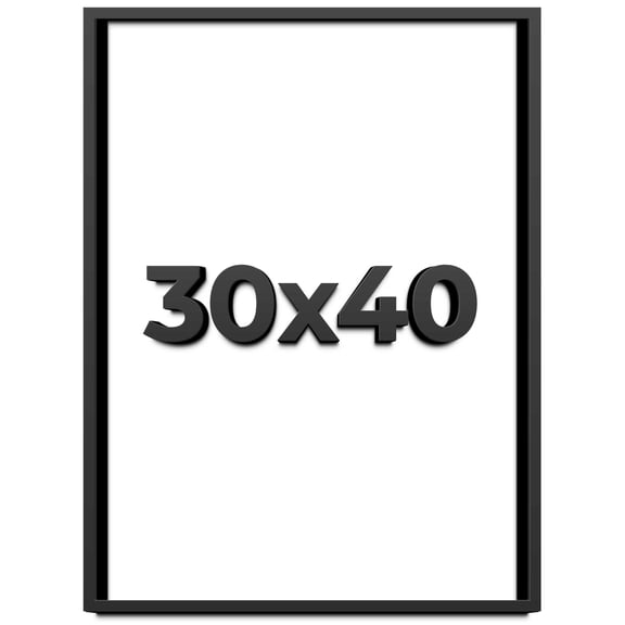 30x40 Shadow Box Frame Black | 1 inches Deep Real Wood Contemporary Shadowbox Display Frame | UV